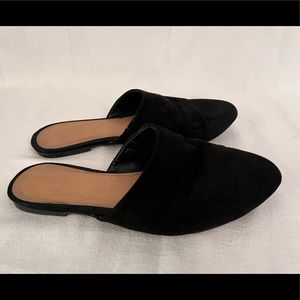 Suede black slide on mules TORRID